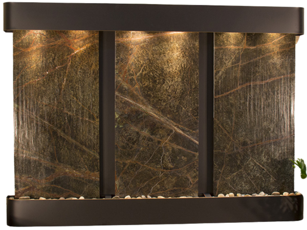 Olympus Falls-Round-Blackened Copper-Green Marble