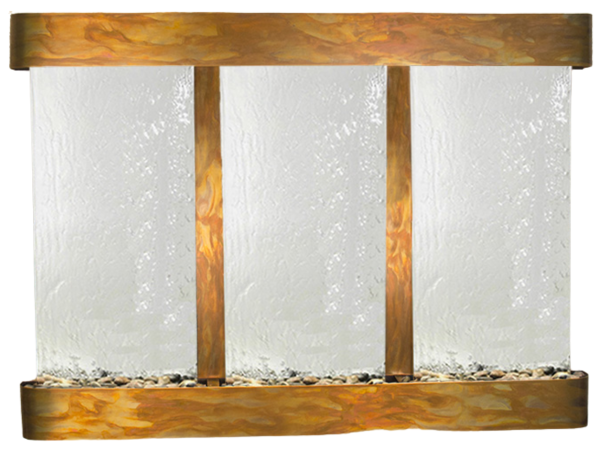 Olympus Falls-Round-Rustic Copper-Silver Mirror