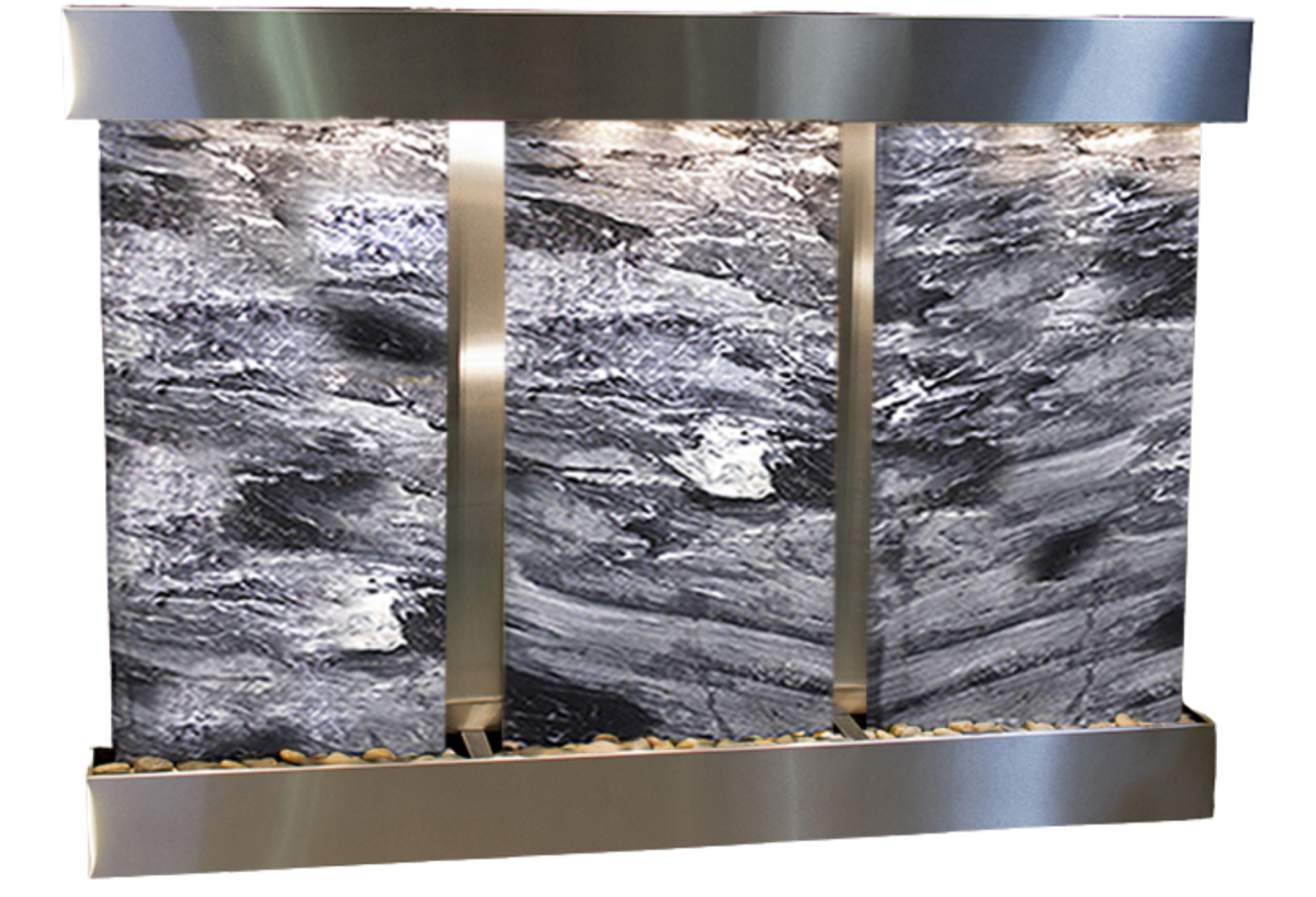 Olympus Falls-Square-Stainless Steel-Black Spider Marble