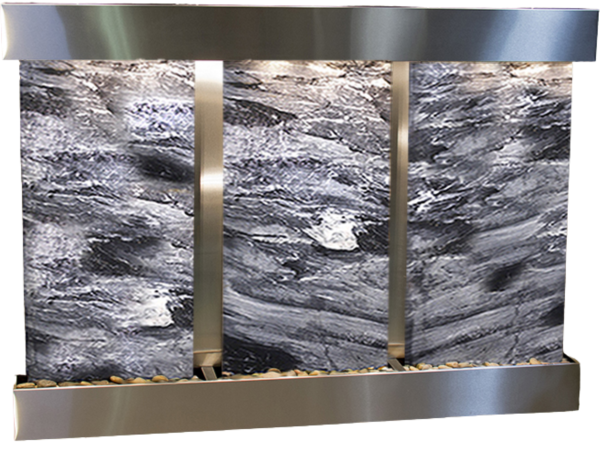 Olympus Falls-Square-Stainless Steel-Black Spider Marble