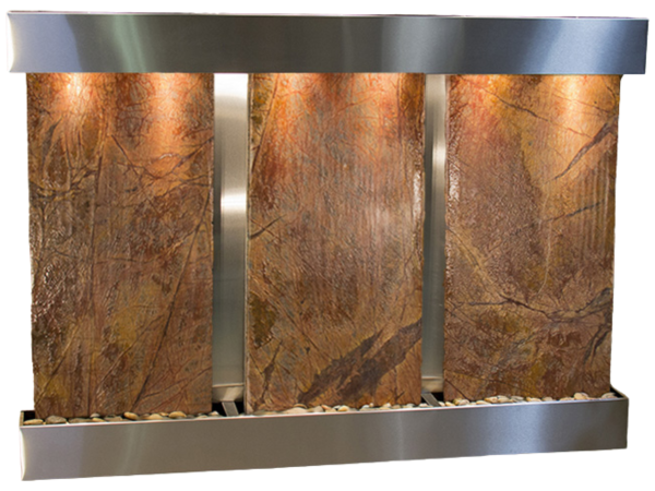 Olympus Falls-Square-Stainless Steel-Brown Marble