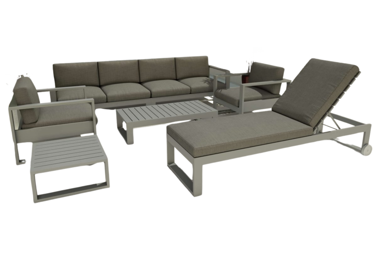 Lucca sun lounger 7-pieces set