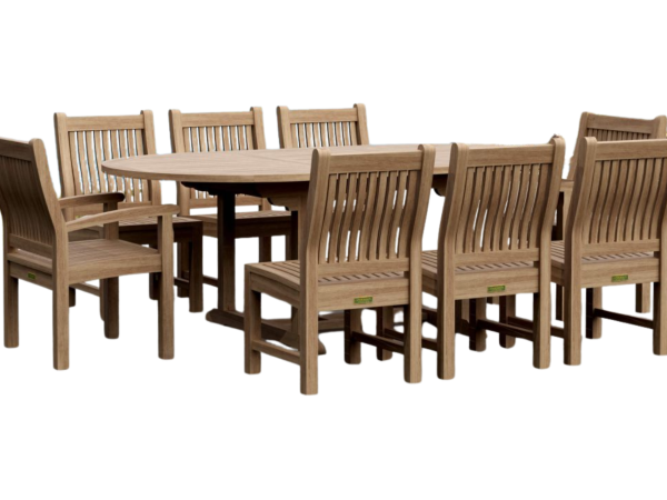 Bahama Sahara Side Chair 7-Pieces 87″ Oval Dining Set