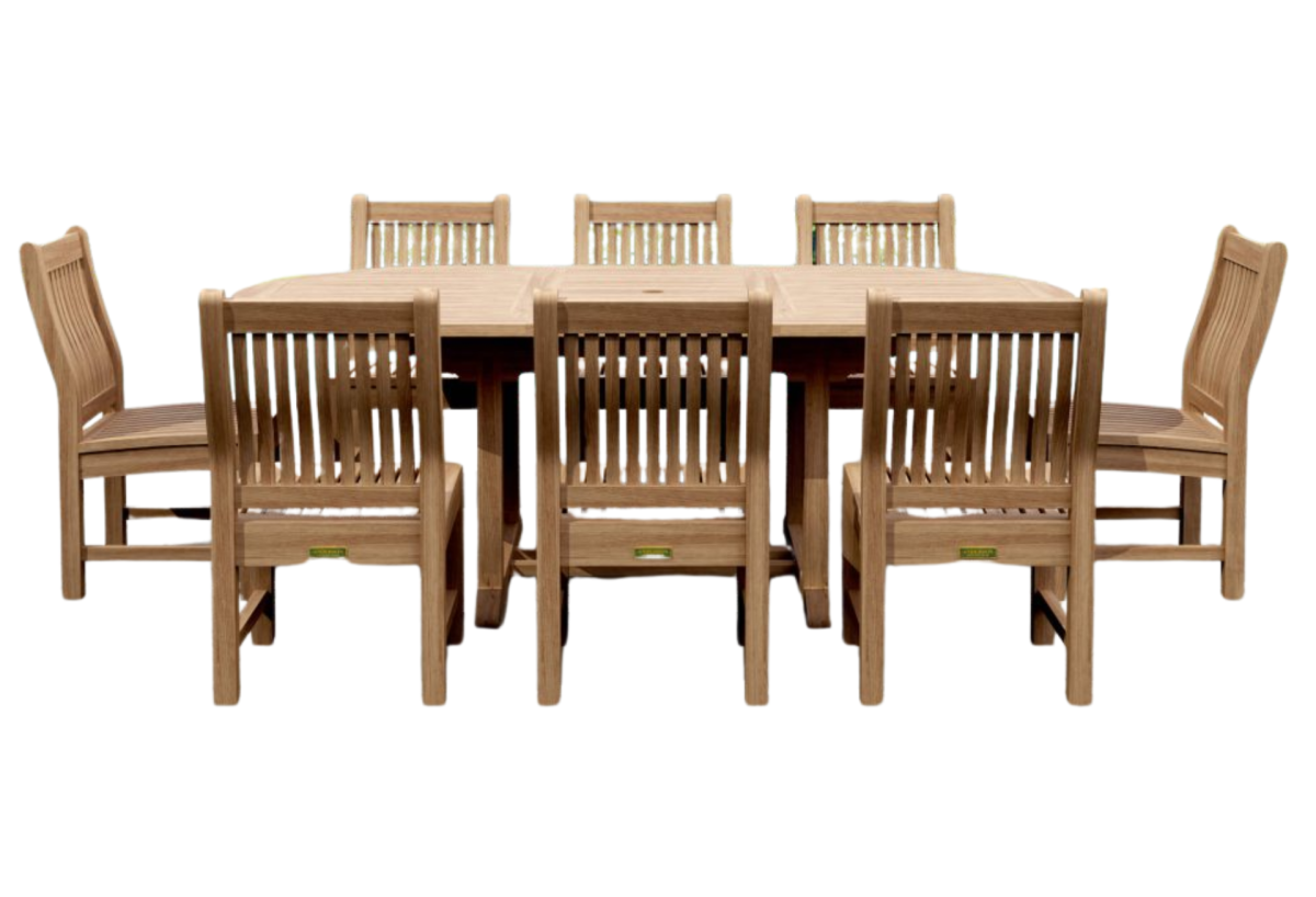 Bahama Sahara 9-Pieces 87″ Oval Dining Set