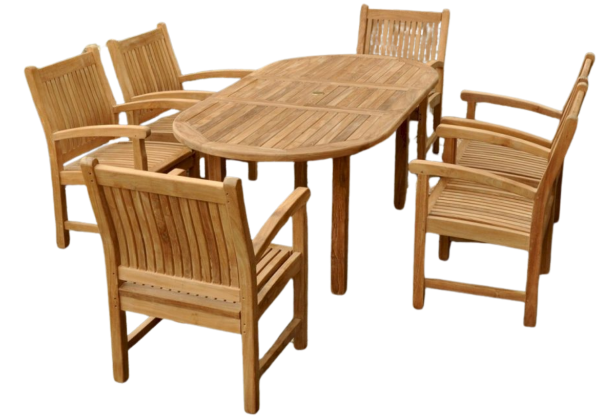 Bahama Sahara 7-Pieces 78″ Oval Dining Set