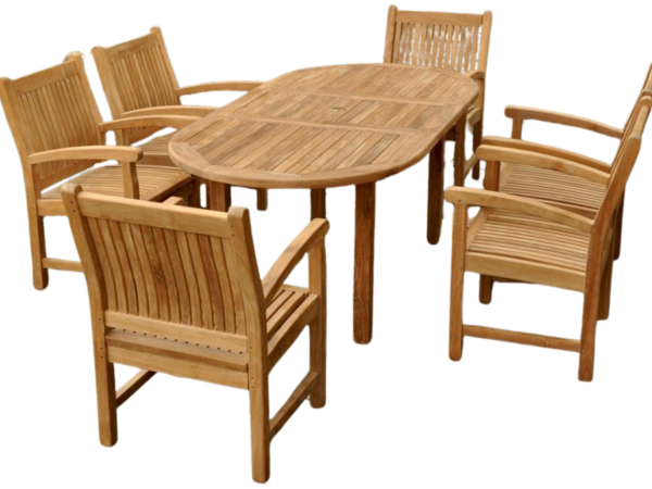 Bahama Sahara 7-Pieces 78″ Oval Dining Set