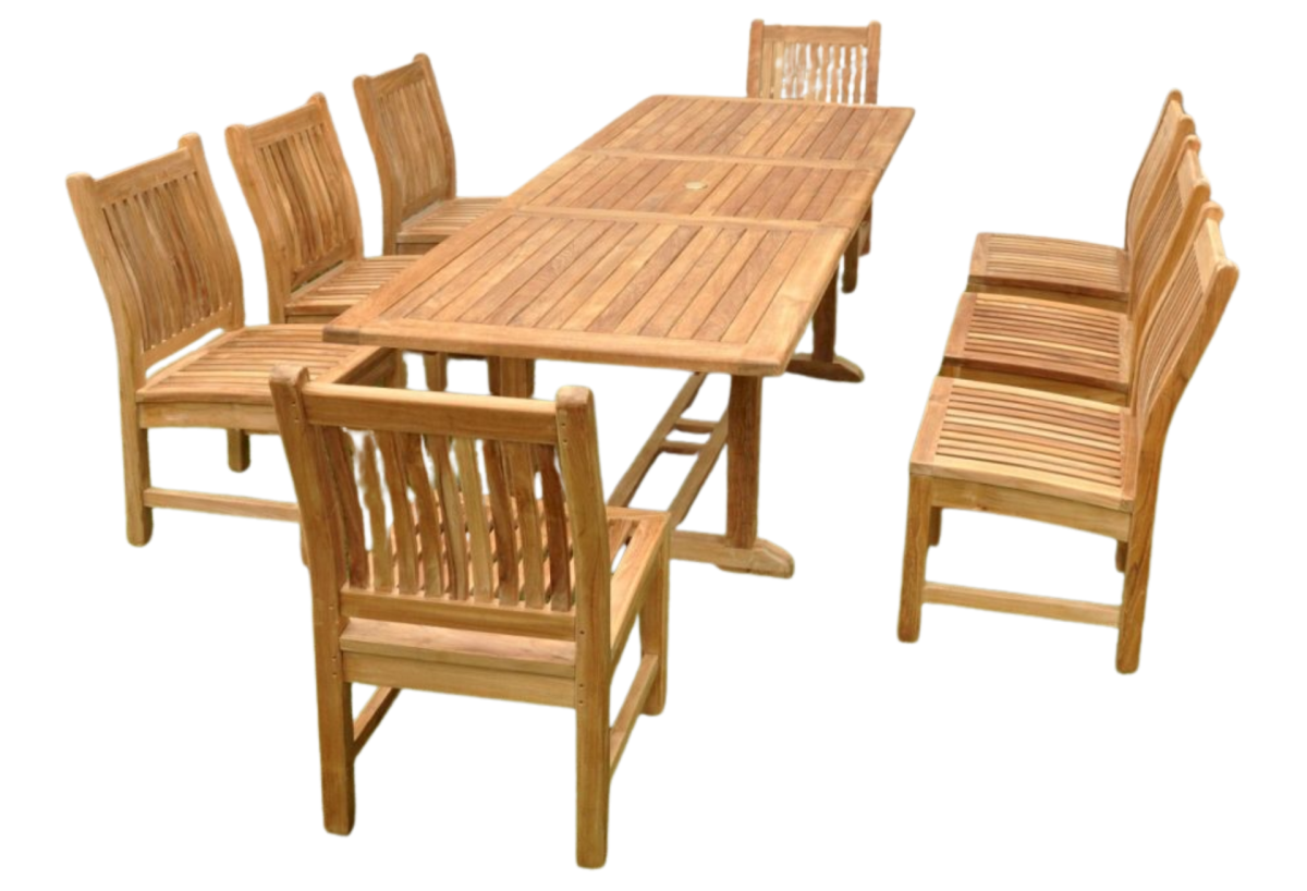Bahama Sahara 9-Pieces 8′ Rectangular Dining Set
