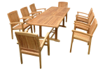 Bahama Stackable Sahara 9-Pieces Rectangular Dining Set B