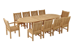 Sahara Dining Side Chair 11-Pieces Oval Dining Set