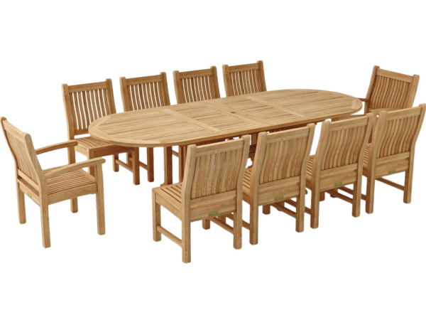 Sahara Dining Side Chair 11-Pieces Oval Dining Set