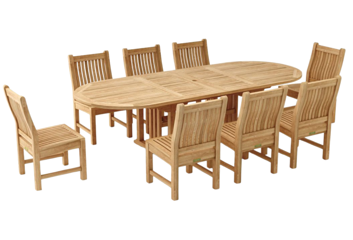 Sahara Dining Side Chair 9-Pieces Oval Dining Set