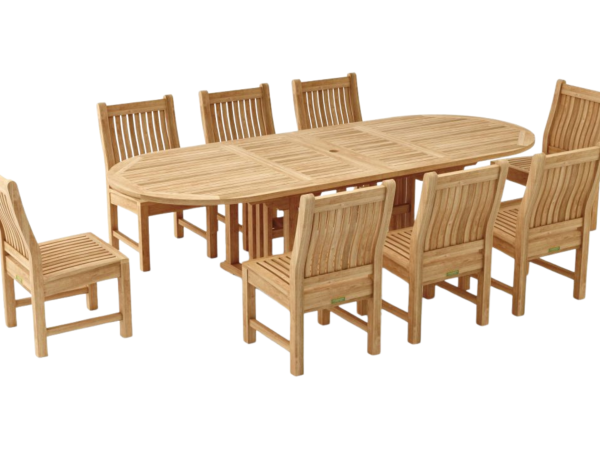 Sahara Dining Side Chair 9-Pieces Oval Dining Set