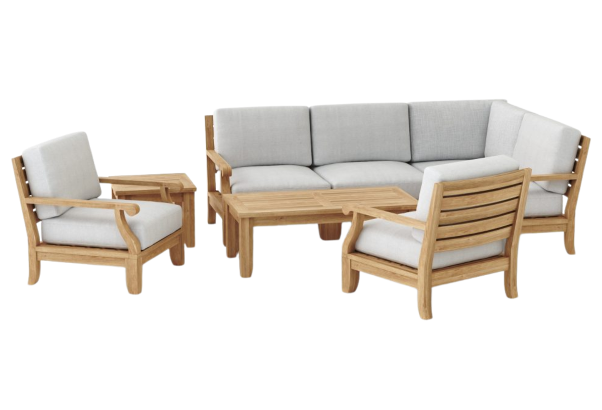 Riviera Luxe 7-Pieces Modular Set With Rectangular Table A