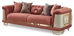 Romans Stationary Living Room Sofa in Brick | 3 Seat Sofa