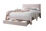 QUEEN BED – LIGHT PINK W/ UNDER DRAWER
