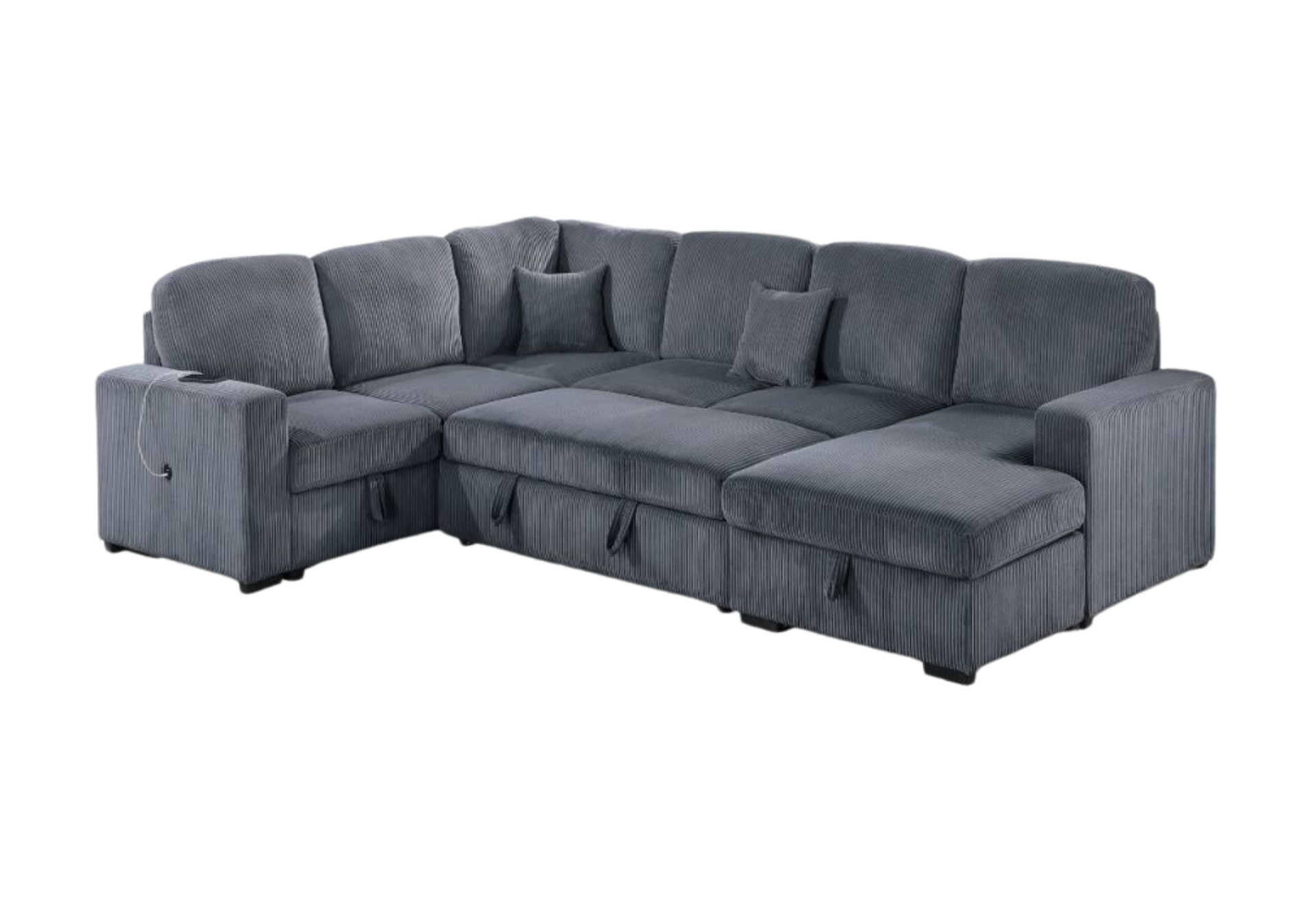 4PC CONVERTIBLE SECTIONAL DARK GRAY