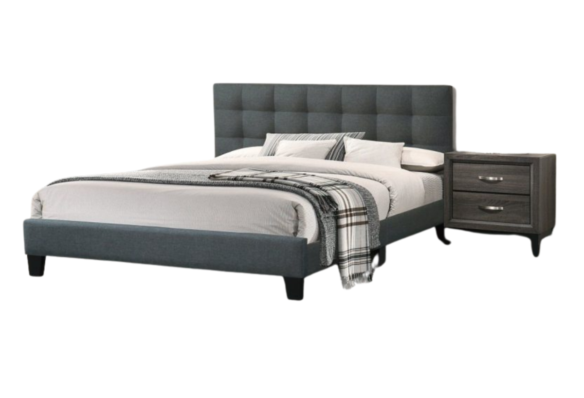 DARK GRAY QUEEN PLATFORM BED