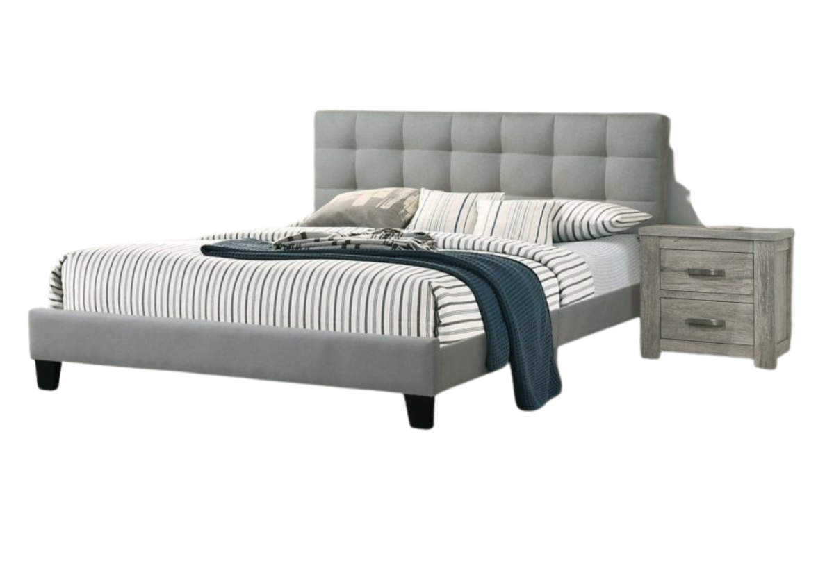 LIGHT GREY FULL BED | Charcoal polyfiber Fabric