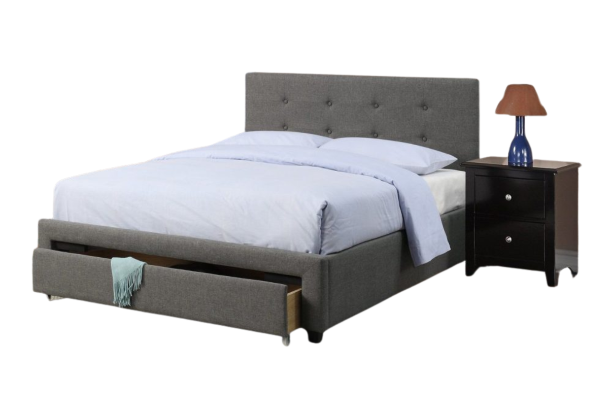 GRAY FULL BED W/DRAWER