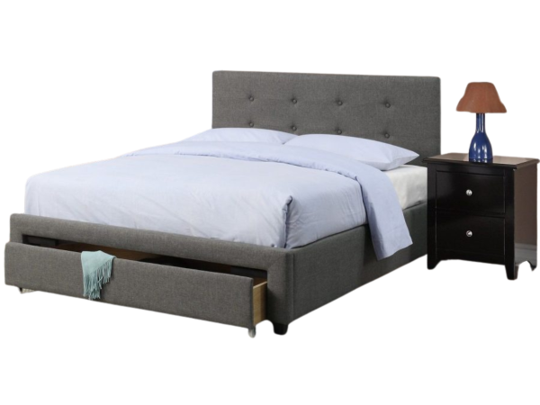 GRAY FULL BED W/DRAWER