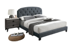 QUEEN BED | LIGHT GREY
