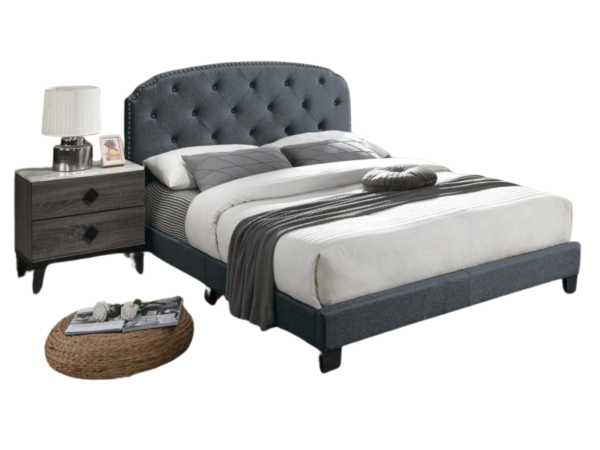 QUEEN BED | LIGHT GREY