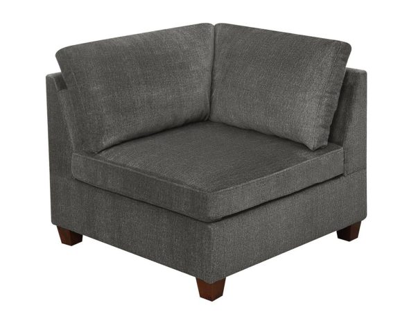 CORNER SOFA GRAY CHENILLE