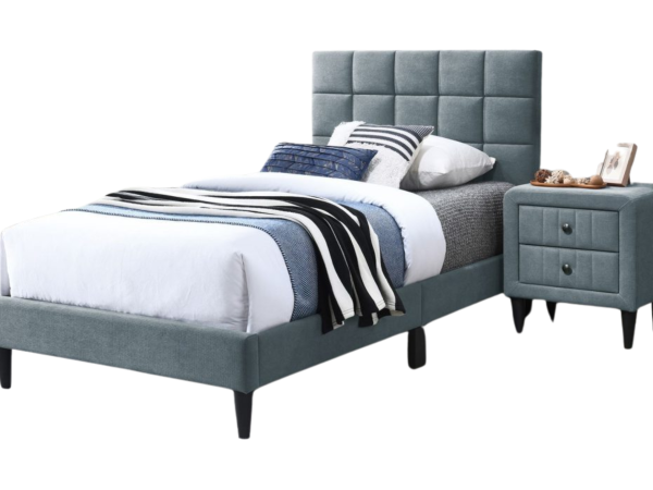 GRAY BRUSHED LINEN FABRIC FULL BED (2)