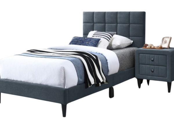 CHARCOAL BRUSHED LINEN FULL BED