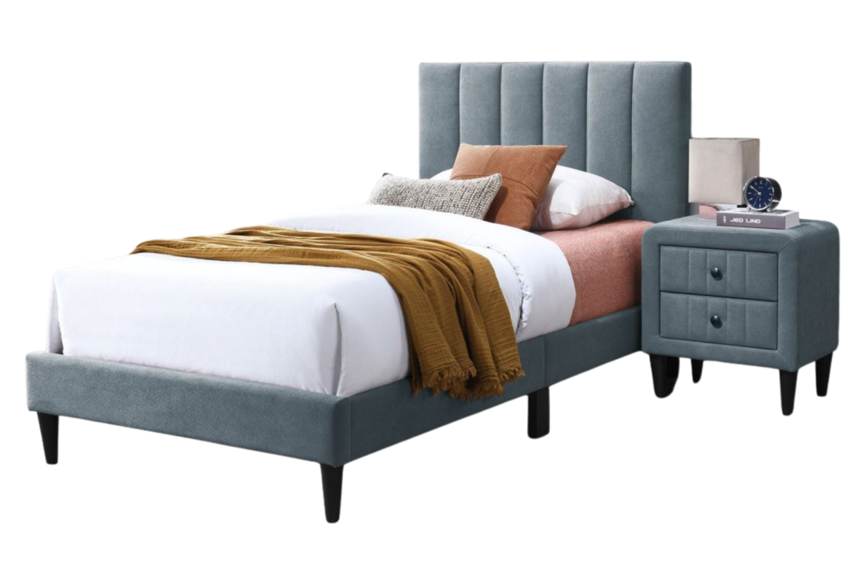 NIGHSTAND BRUSHED LINEN GRAY