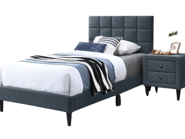 NIGHTSTAND BRUSHED LINEN CHARCOAL