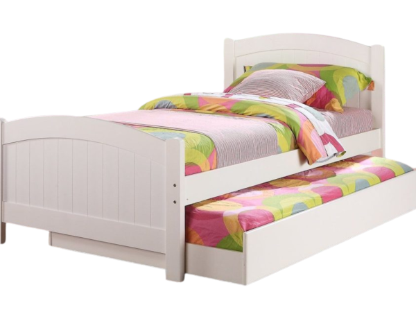 WHITE TWIN BED W/TRUNDLE