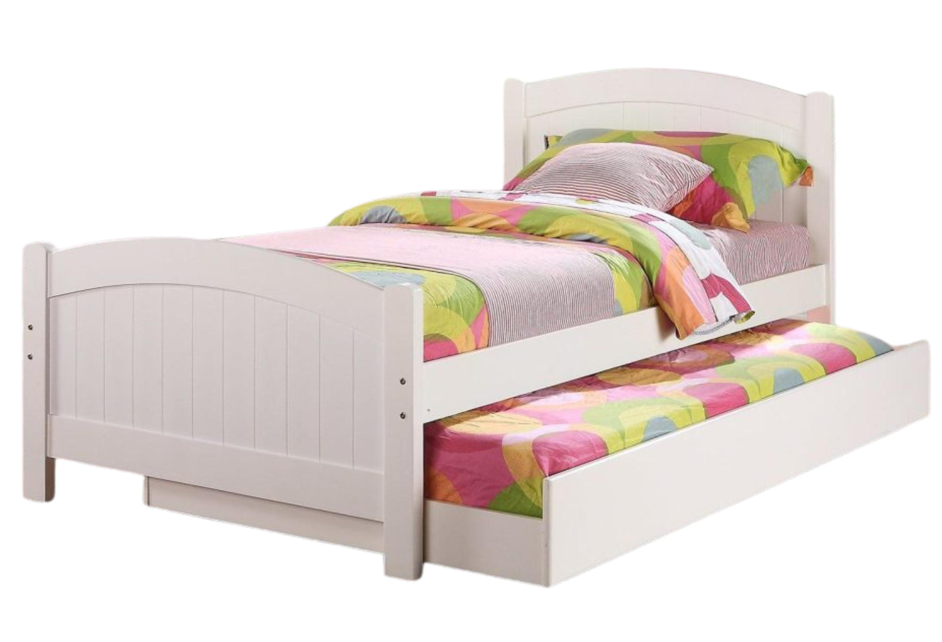 WHITE TWIN BED W/TRUNDLE