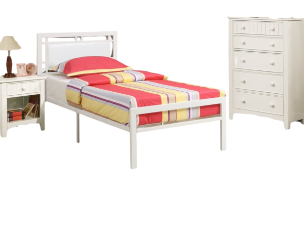 WHITE FULL METAL BED