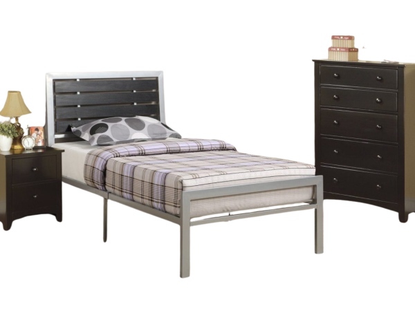SILVER TWIN METAL BED