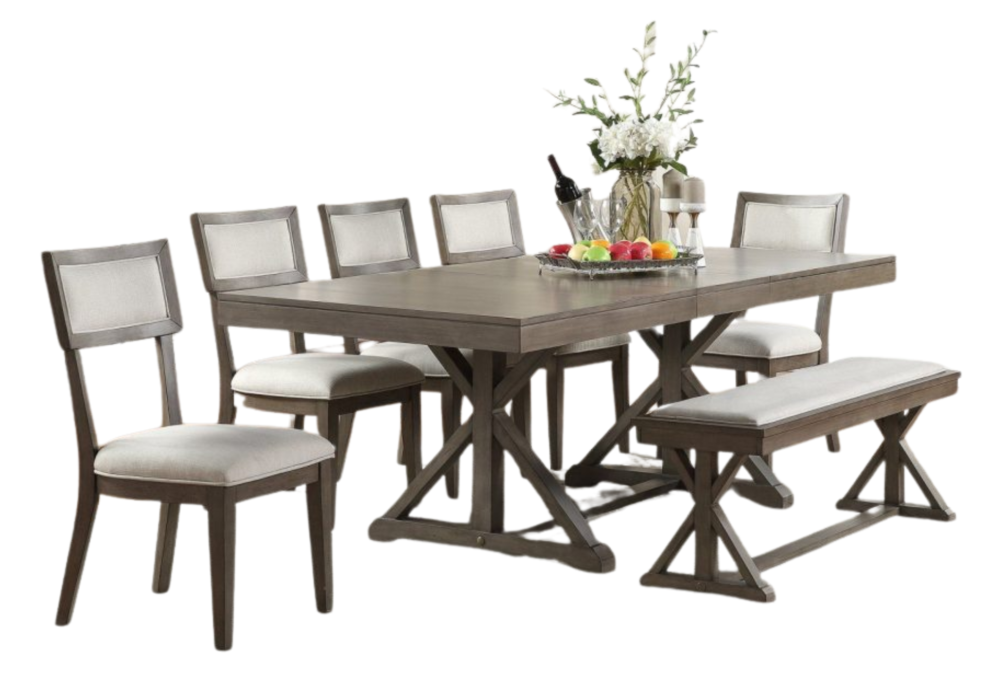 GREY DINING BENCH FOR 2577