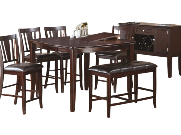 ESPRESSO COUNTER HIGH DINING TABLE W/ BUTTERFLY LEAF (ONLY TABLE)