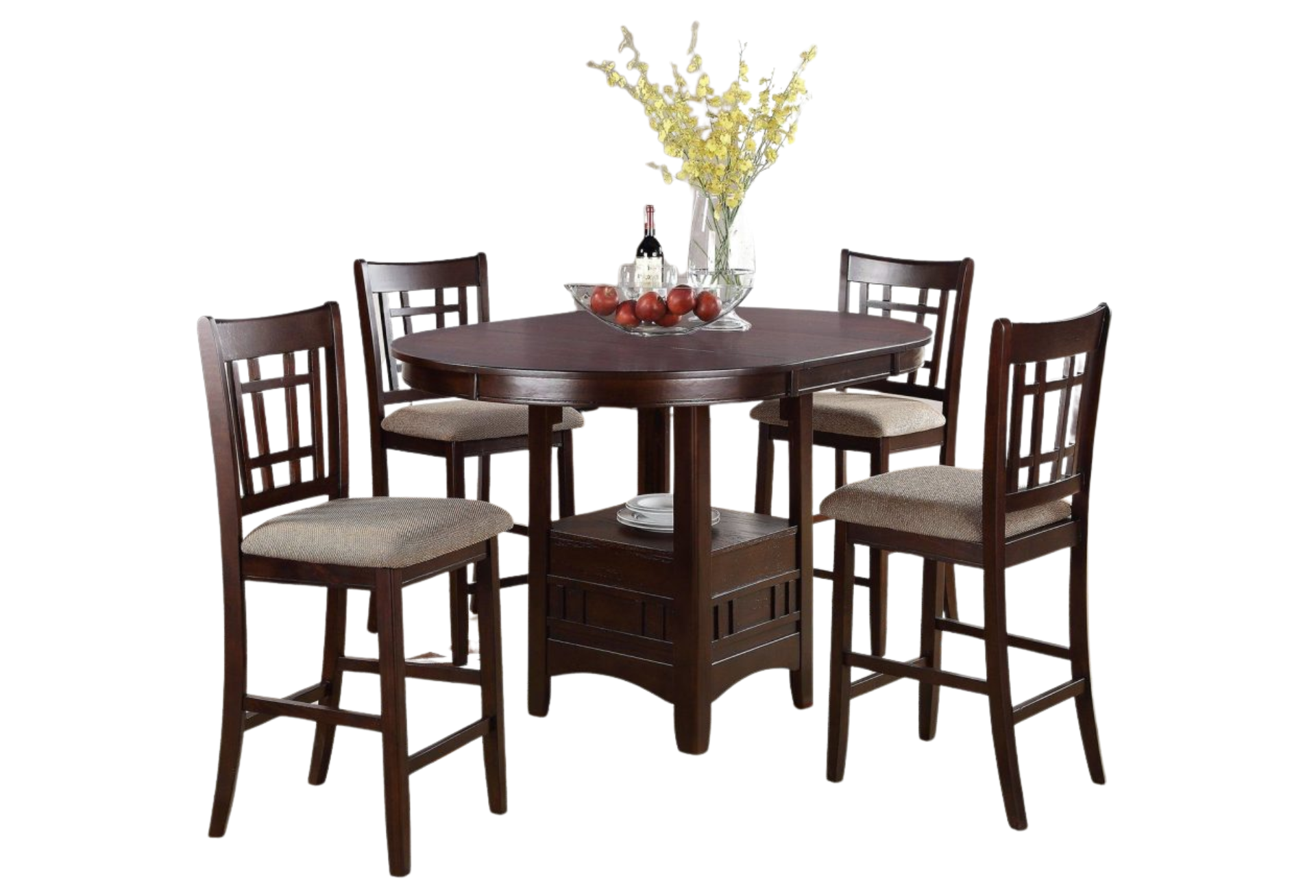 DARK ROSY BROWN COUNTER HEIGHT TABLE (ONLY TABLE)