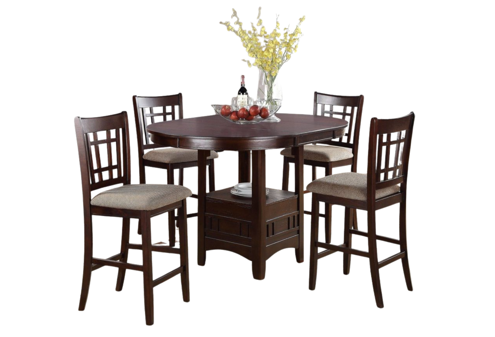 DARK ROSY BROWN COUNTER HEIGHT CHAIR (SOLD AS PAIR)