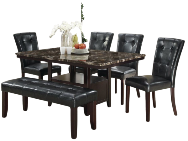 DINING CHAIR BLACK PU UPHOLSTERY (SOLD AS PAIR)