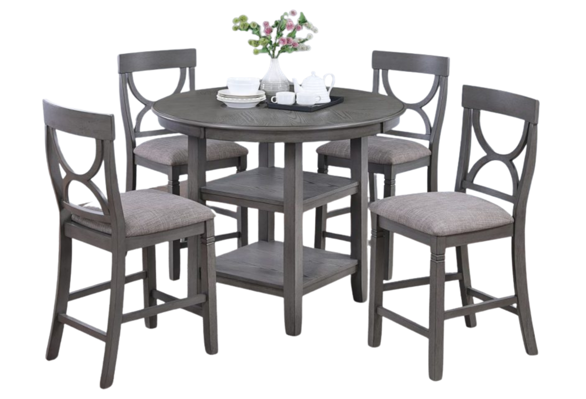 5PC DINING SET GRAY