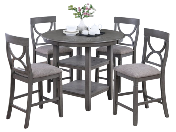 5PC DINING SET GRAY
