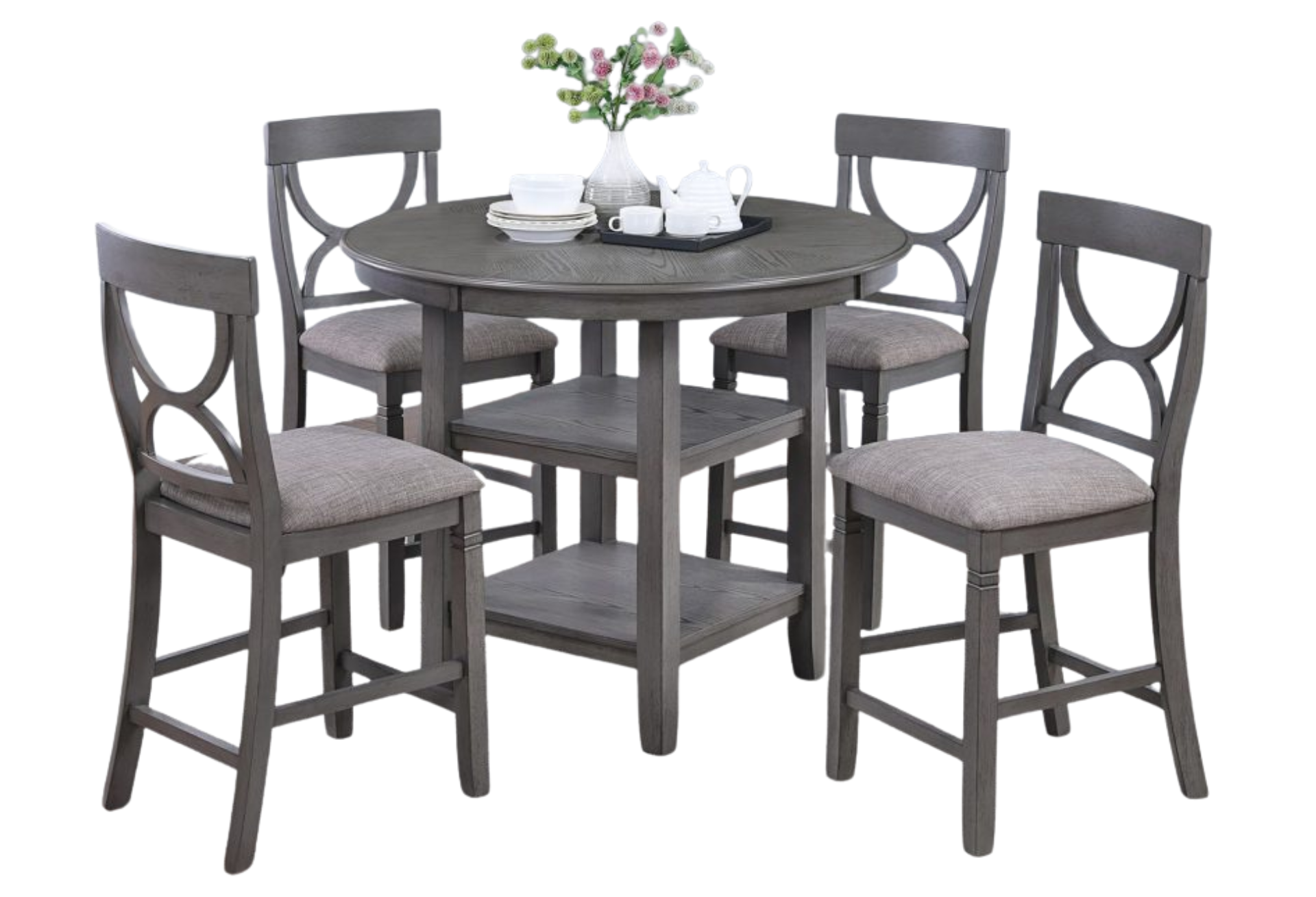 5PC DINING SET GRAY