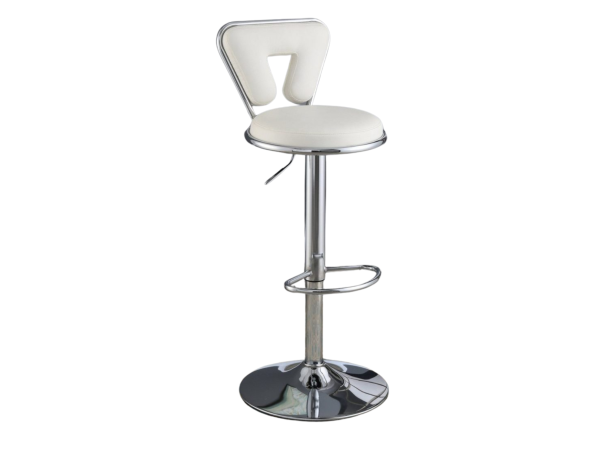 WHITE LEATHER BAR STOOL (SOLD AS PAIR)