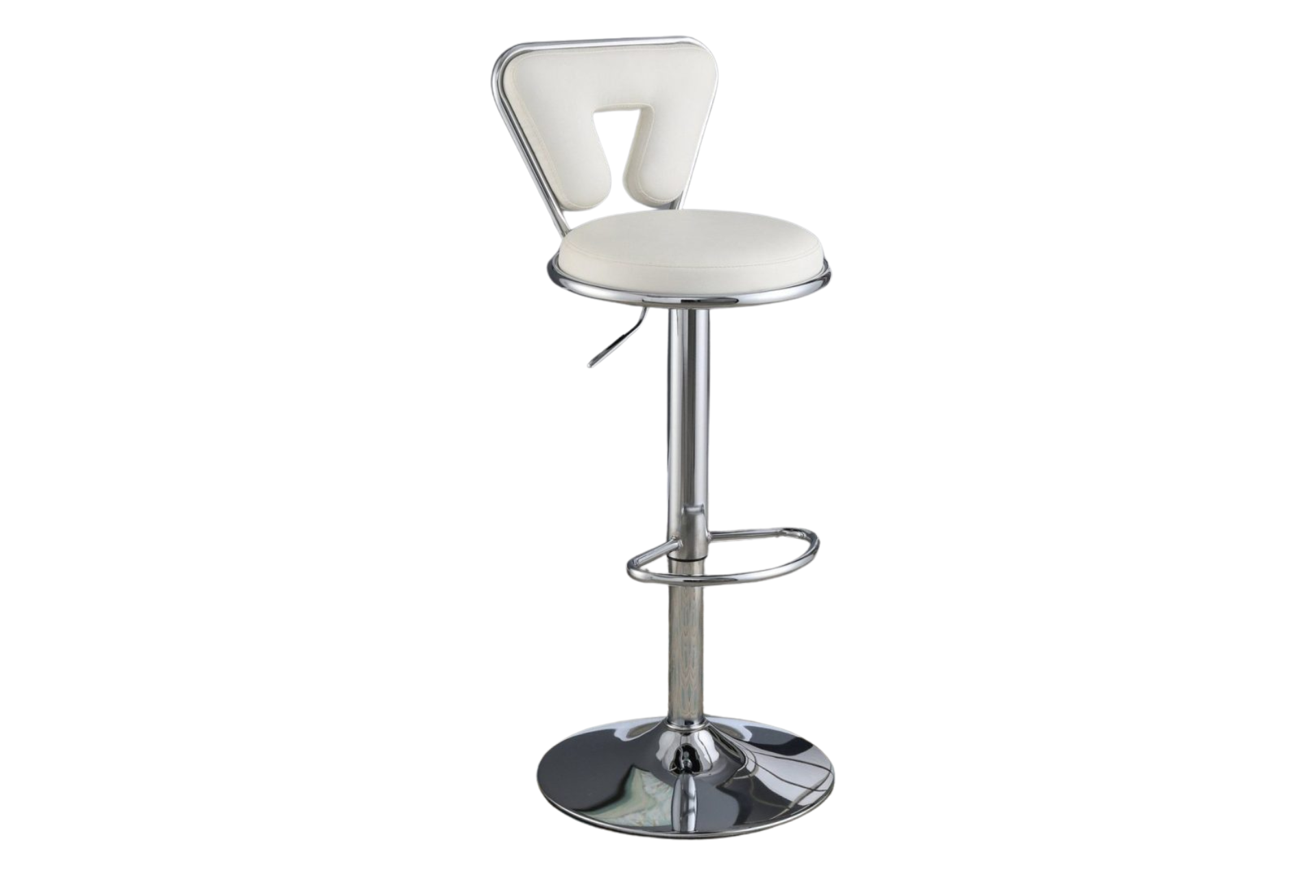 WHITE LEATHER BAR STOOL (SOLD AS PAIR)