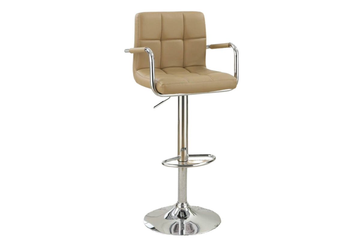BROWN LEATHER BAR STOOL W/ ARMS (SOLD AS PAIR)