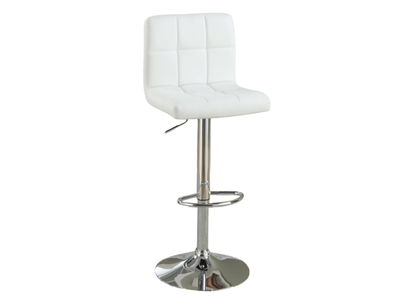 WHITE LEATHER BAR STOOL (SOLD AS PAIR)