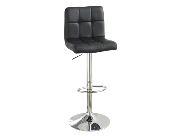 BLACK LEATHER BAR STOOL (SOLD AS PAIR)