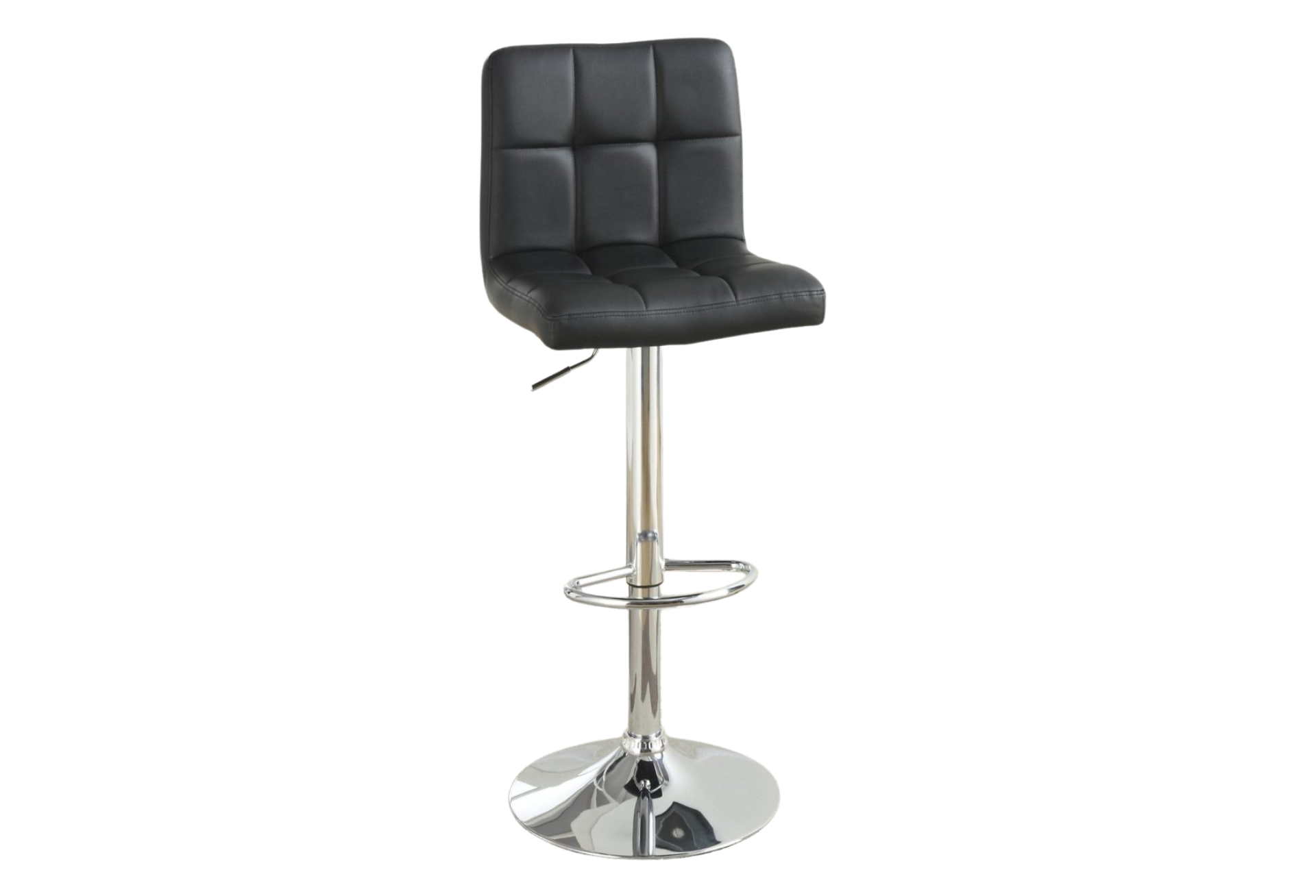 BLACK LEATHER BAR STOOL (SOLD AS PAIR)