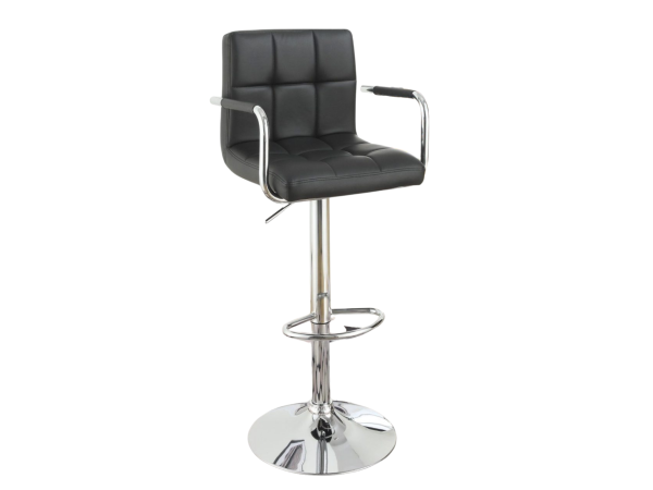 BLACK LEATHER BAR STOOL (SOLD AS PAIR)